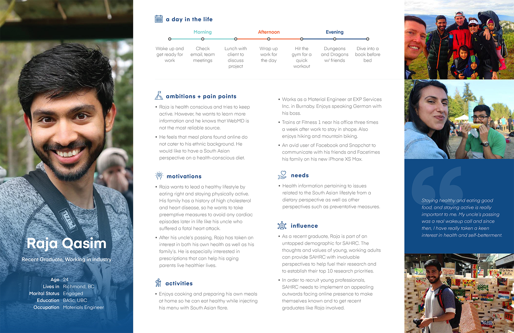 Poster presenting our post-secondary student persona.